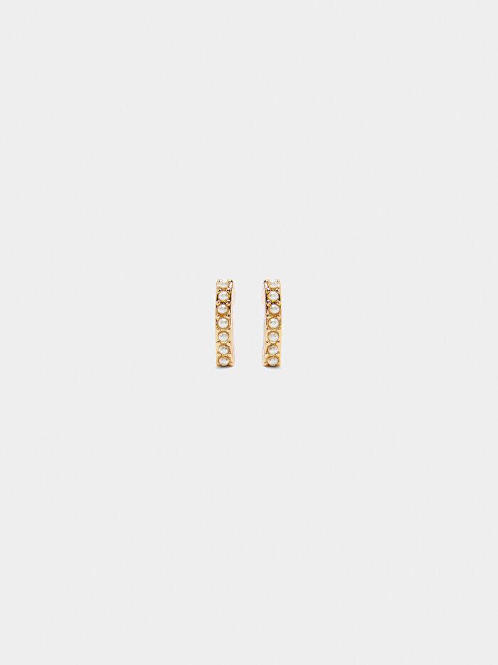 İncili Gold Küpe
