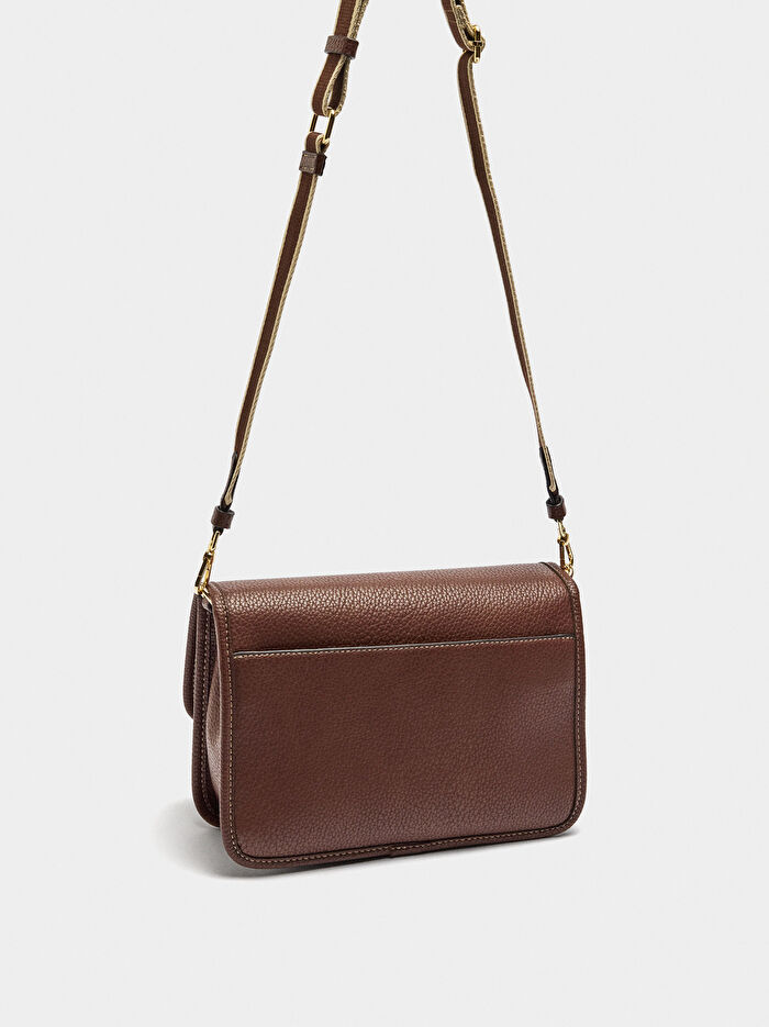 Kapaklı Dokulu Çapraz Çanta