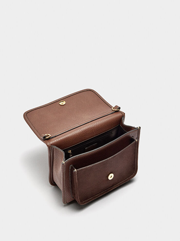 Kapaklı Dokulu Çapraz Çanta