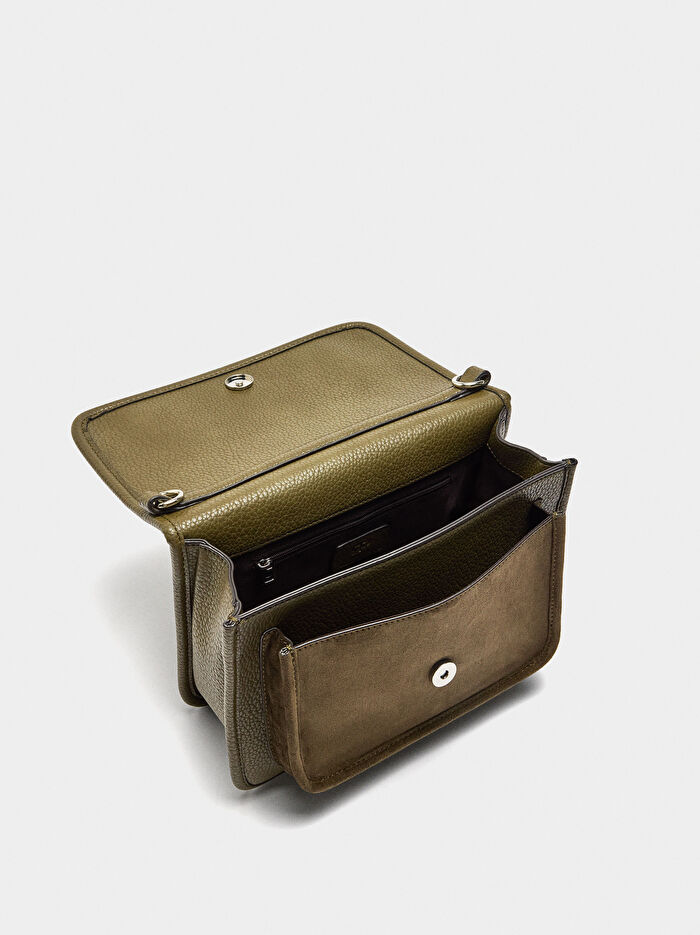 Kapaklı Dokulu Çapraz Çanta