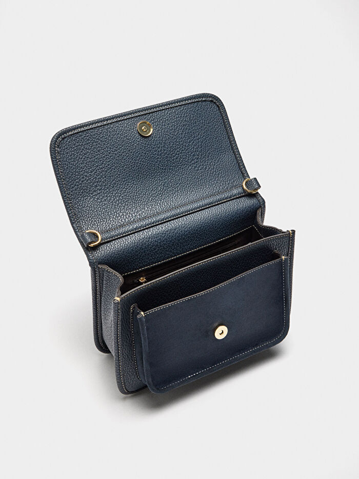 Kapaklı Dokulu Çapraz Çanta