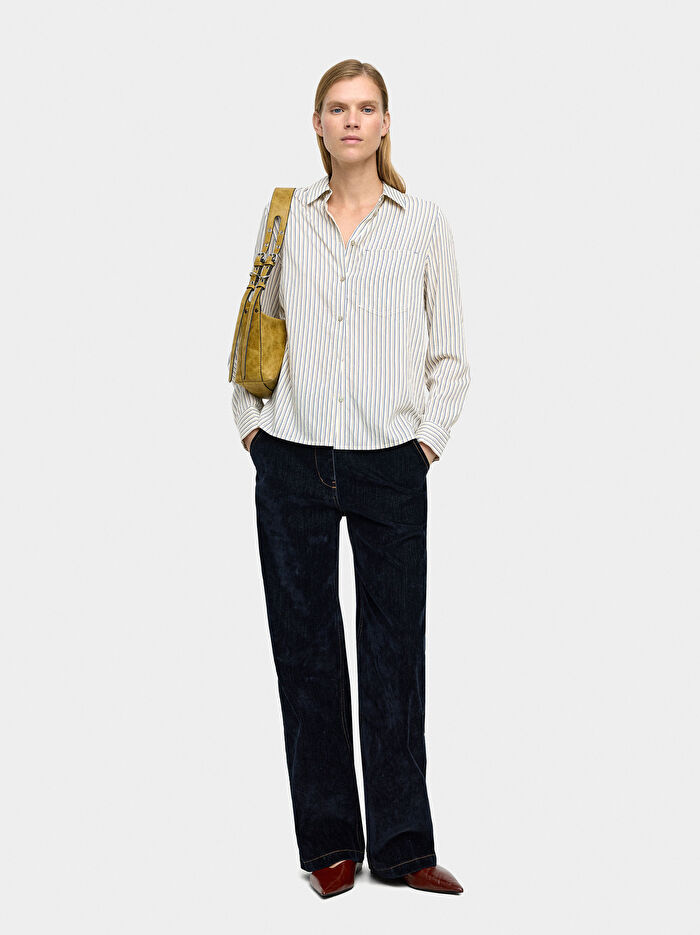 Çizgili Uzun Kollu Gömlek