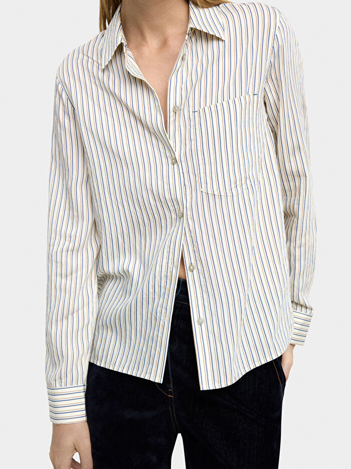 Çizgili Uzun Kollu Gömlek