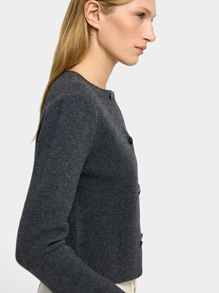 Çift Düğmeli Örme Hırka