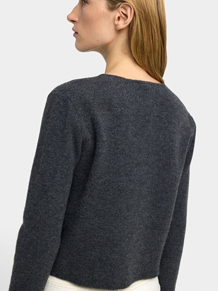 Çift Düğmeli Örme Hırka