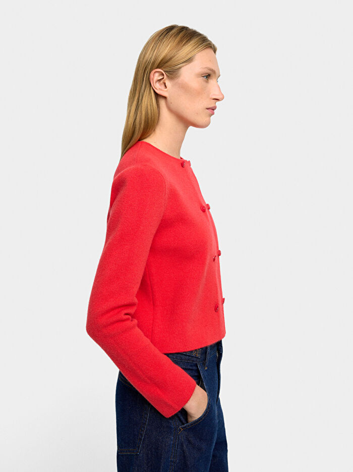 Çift Düğmeli Örme Hırka