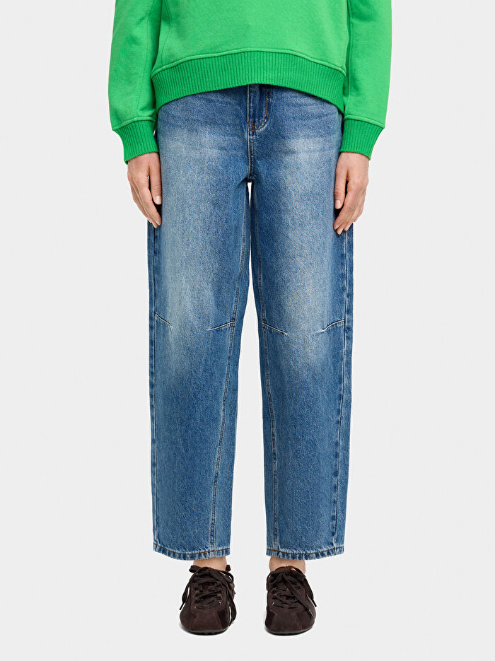 Yıkanmış Efektli Denim Pantolon