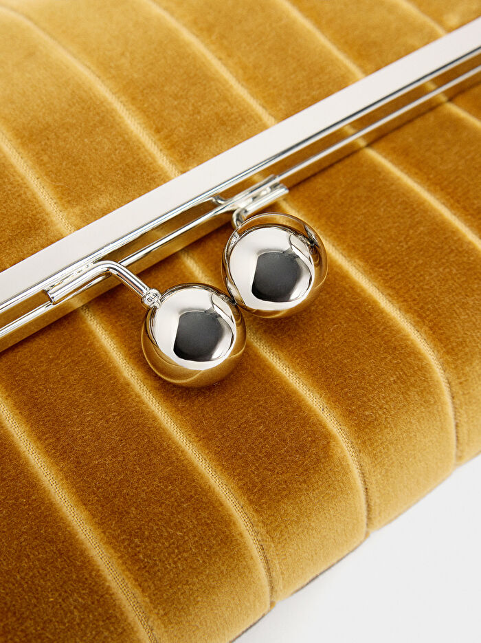 Kapaklı Nervürlü Parti Çantası