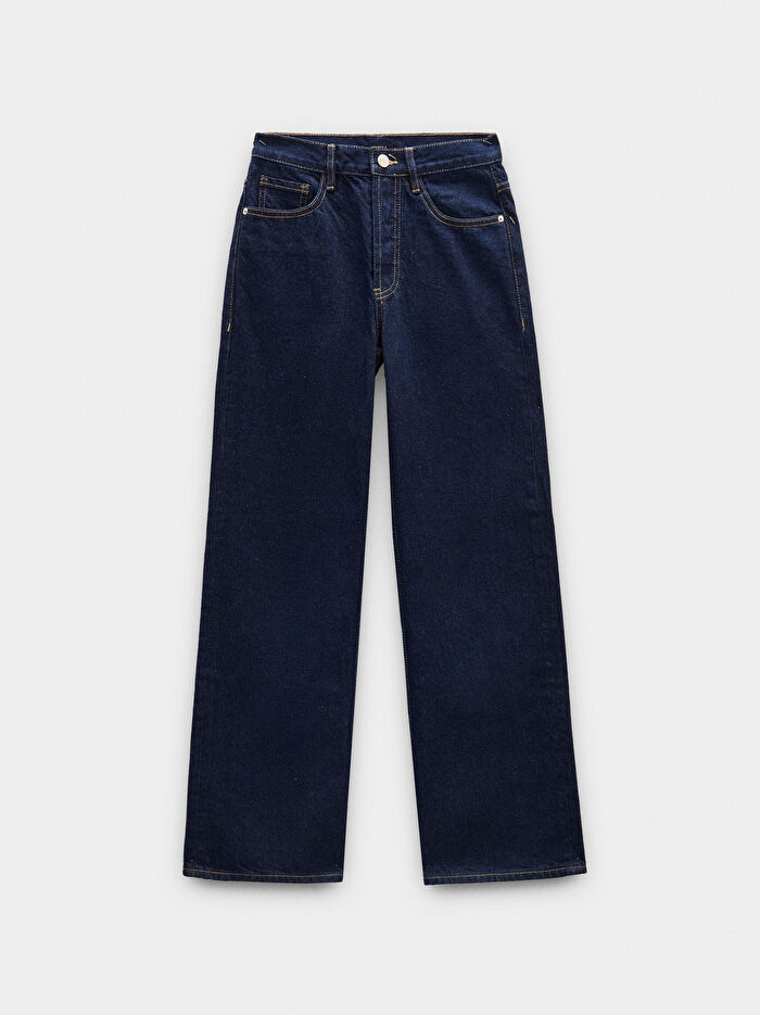 %100 Pamuklu Düz Denim Pantolon