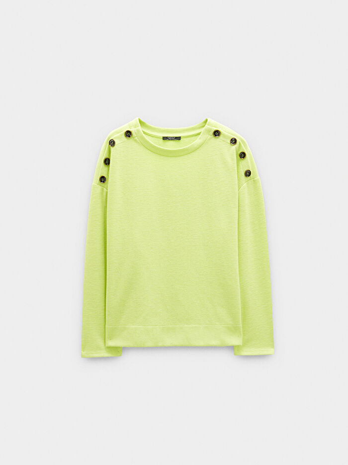 Düğme Detaylı Uzun Kollu Kazak