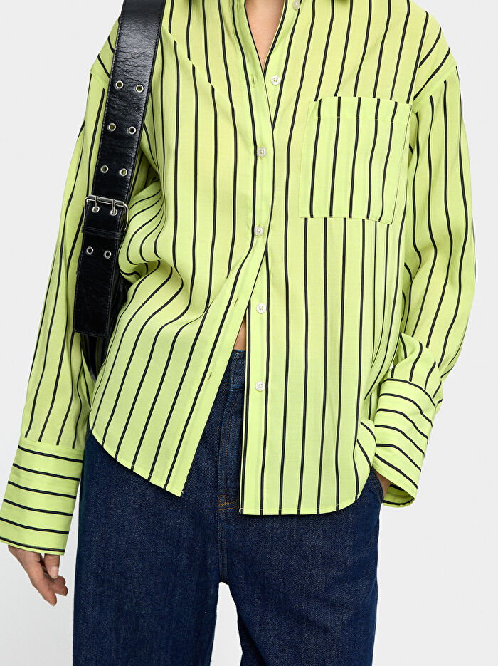 Uzun Kollu Çizgili Gömlek