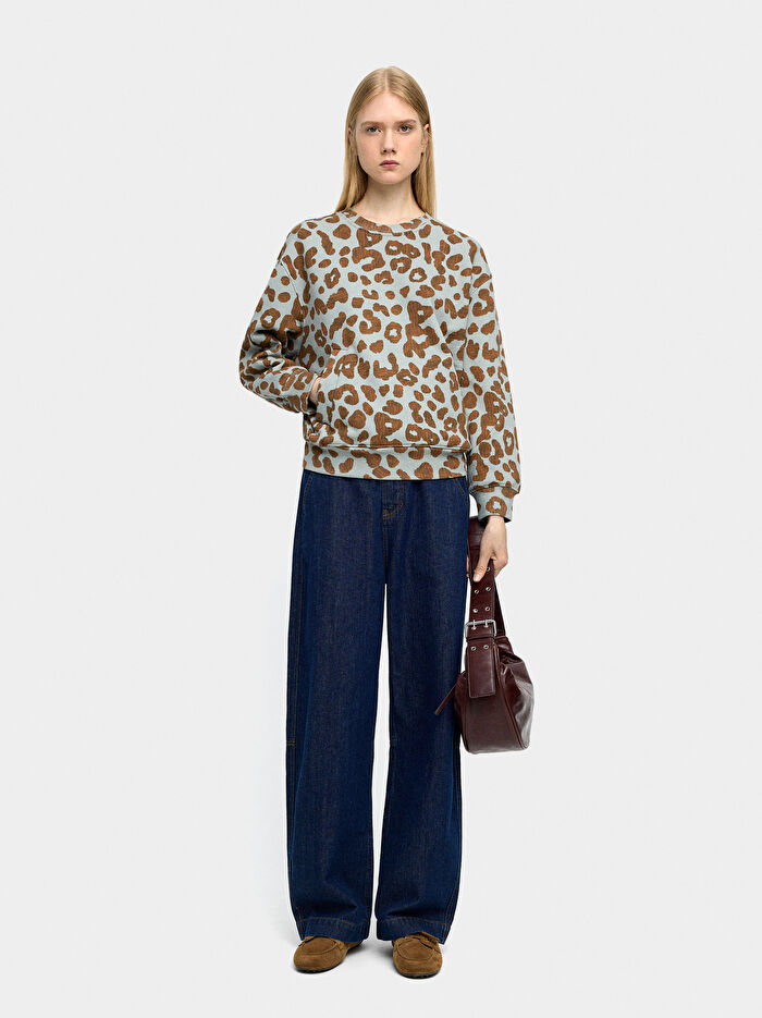 Hayvan Desenli Sweatshirt
