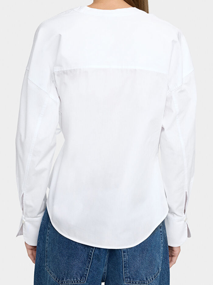 Drape Detaylı Gömlek %100 Pamuk
