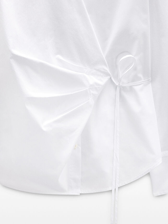 Drape Detaylı Gömlek %100 Pamuk