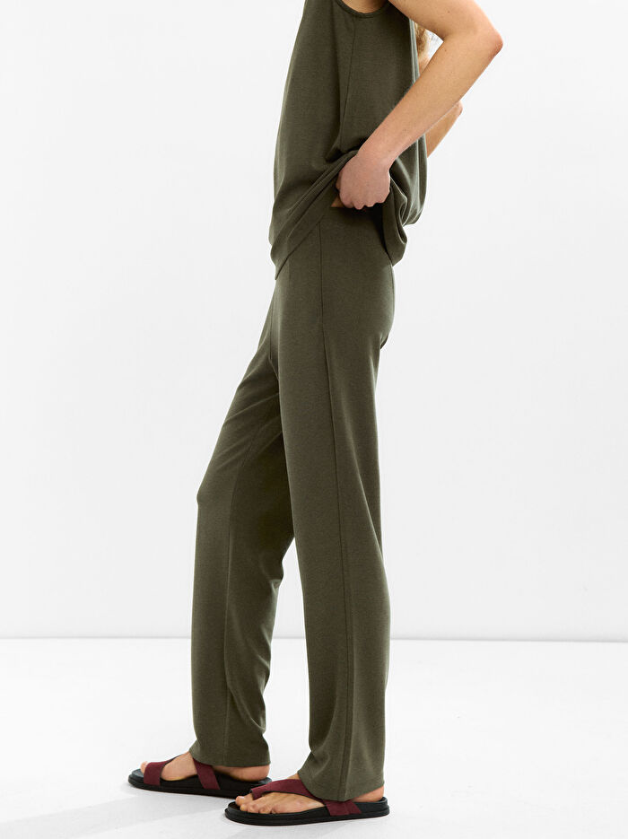 Elastik Bel Plise Pantolon