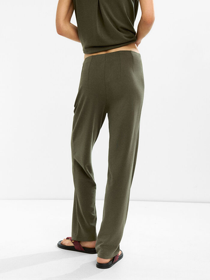 Elastik Bel Plise Pantolon