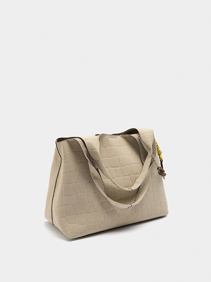 Desenli Shopper Çanta