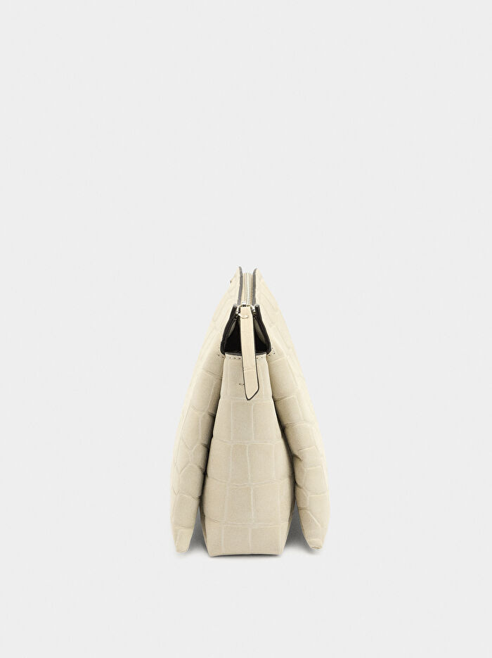 Deri Efektli Çapraz Çanta