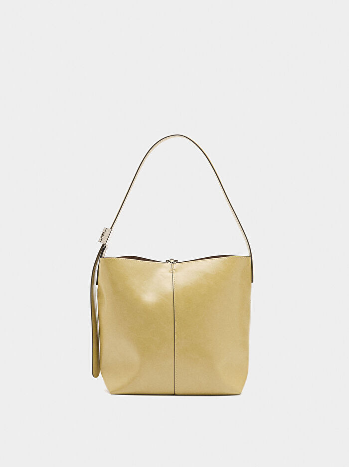 Doku Efektli Bucket Çanta