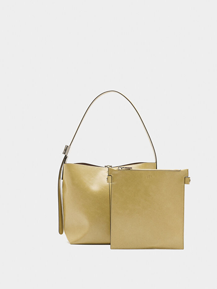 Doku Efektli Bucket Çanta