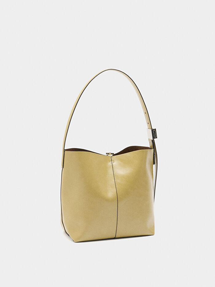 Doku Efektli Bucket Çanta