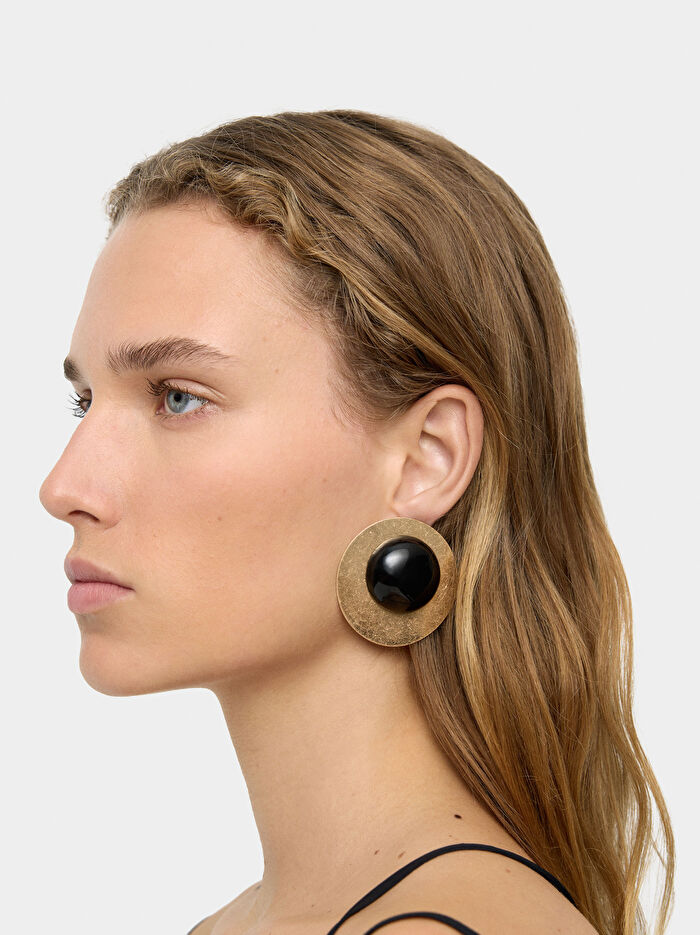 Resin Yuvarlak Küpe