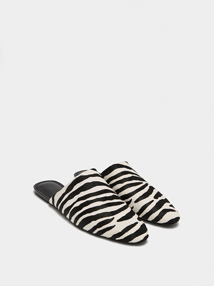 Hayvan Desenli Mule Ayakkabı