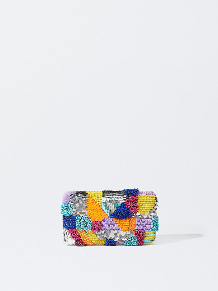 Boncuklu Party Clutch Çanta