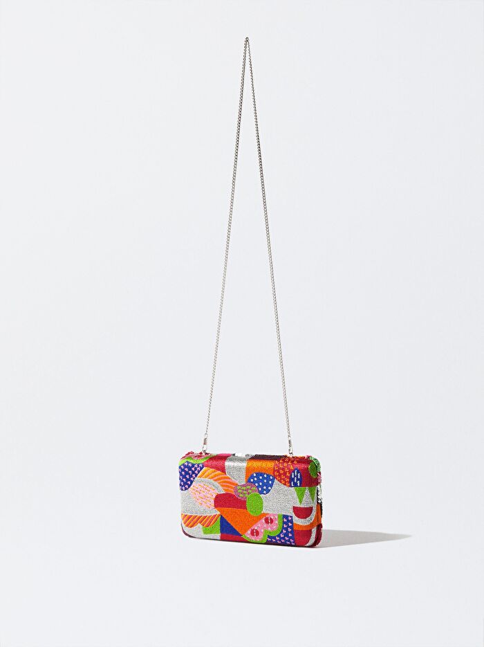 Boncuklu Party Clutch Çanta