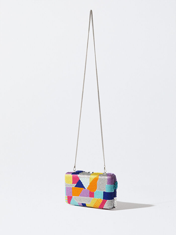 Boncuklu Party Clutch Çanta