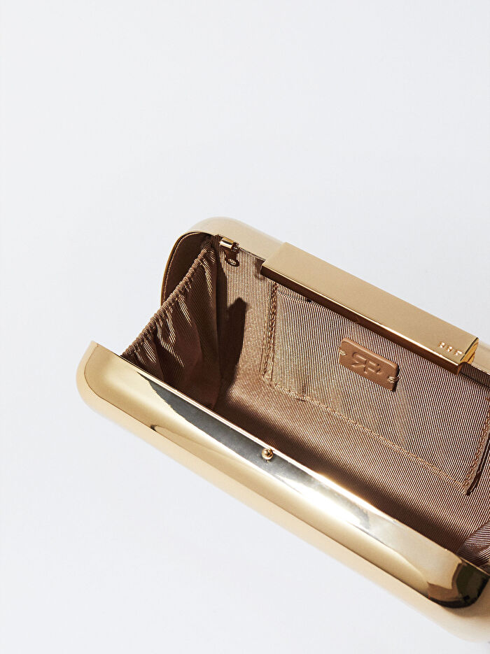 Metalik Party Clutch Çanta