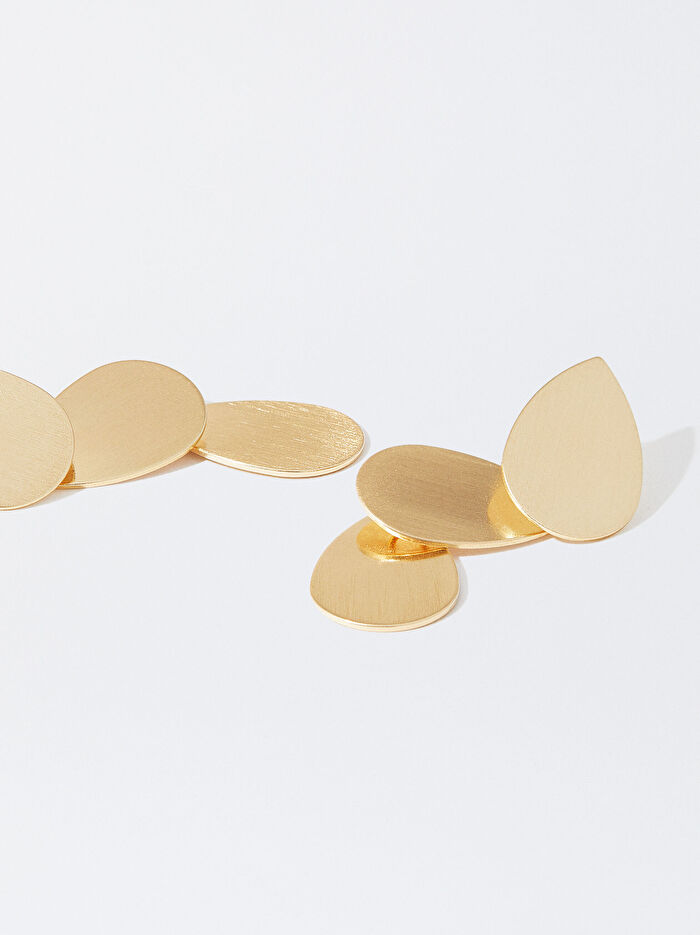 Gold Sallantılı Uzun Küpe