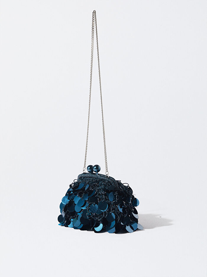 Boncuklu Party Clutch Çanta