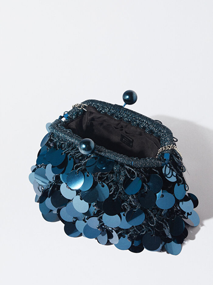 Boncuklu Party Clutch Çanta