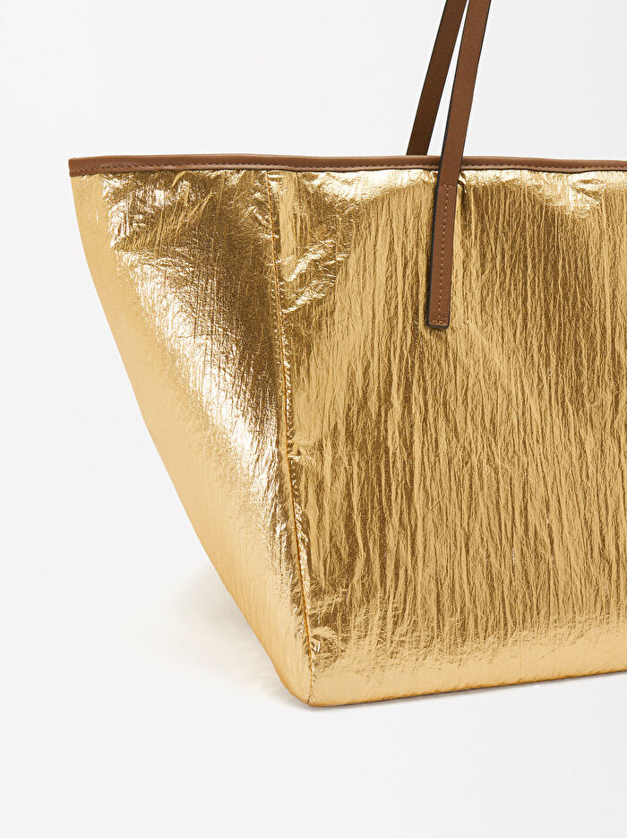 Metalik Tote Çanta