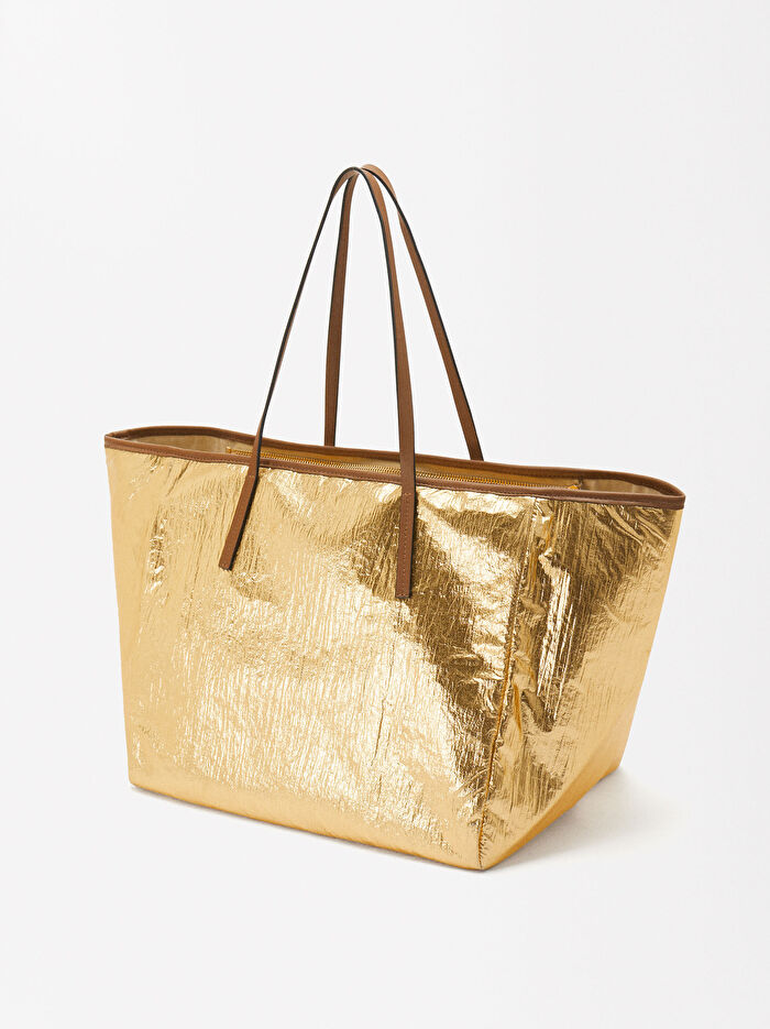 Metalik Tote Çanta