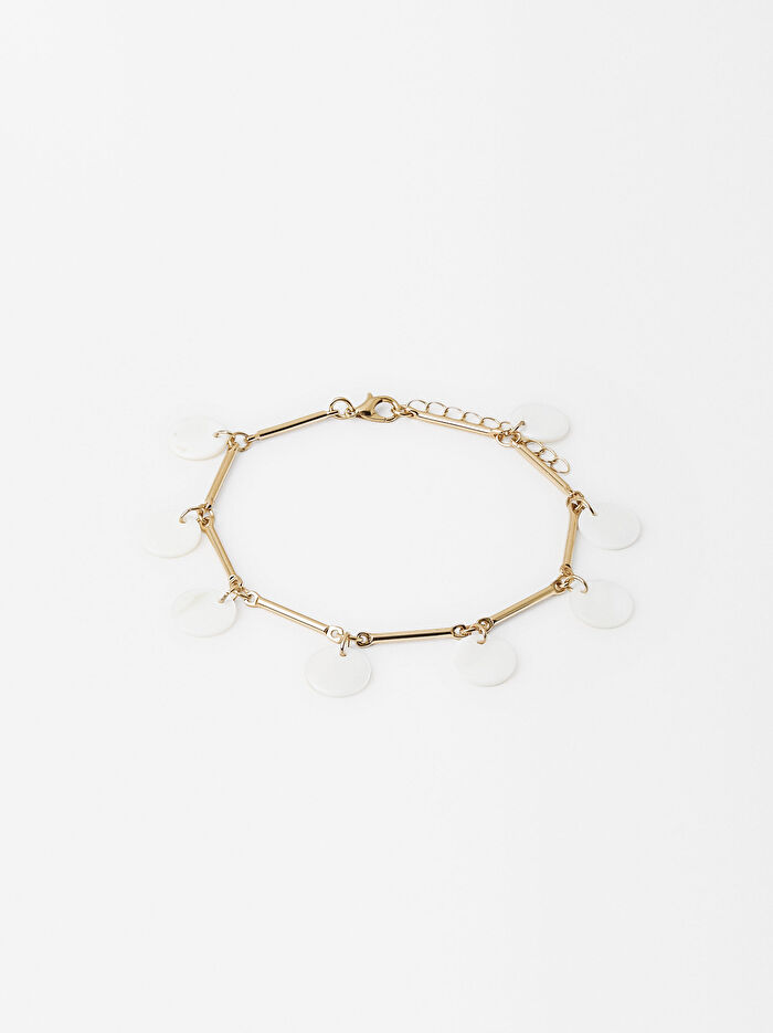 Deniz Kabuğu Detaylı Gold Bileklik