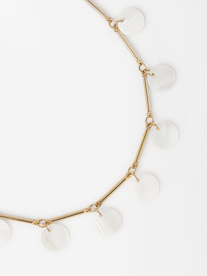 Deniz Kabuğu Detaylı Gold Bileklik