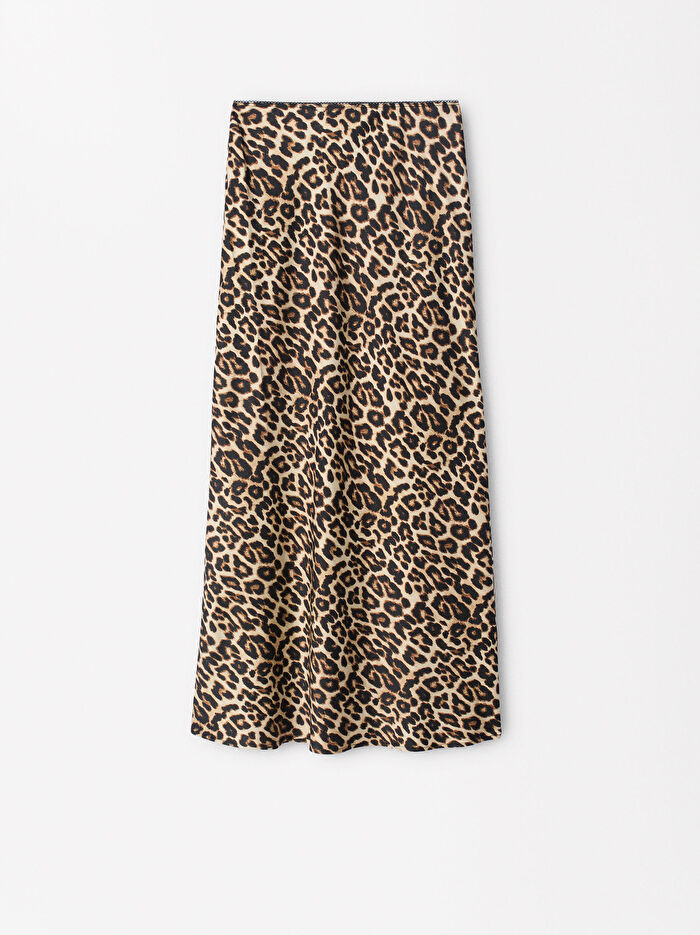 Leopar Desenli Etek