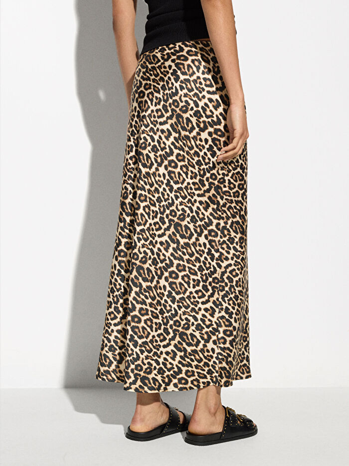 Leopar Desenli Etek