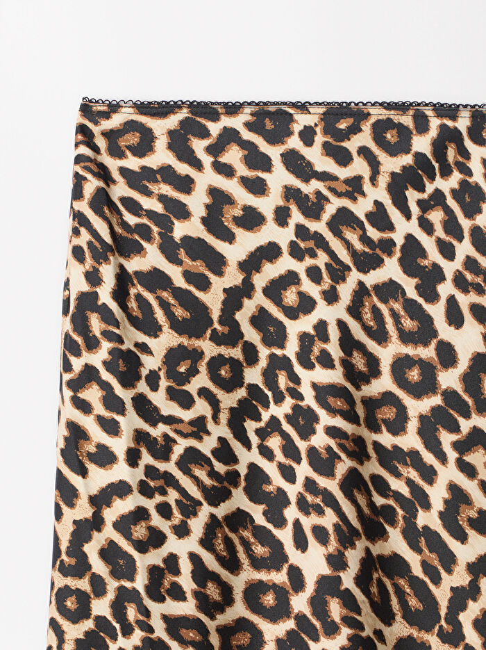Leopar Desenli Etek