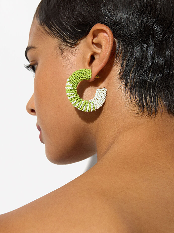 Boncuklu Halka Küpe