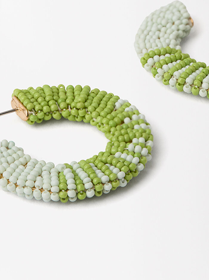 Boncuklu Halka Küpe