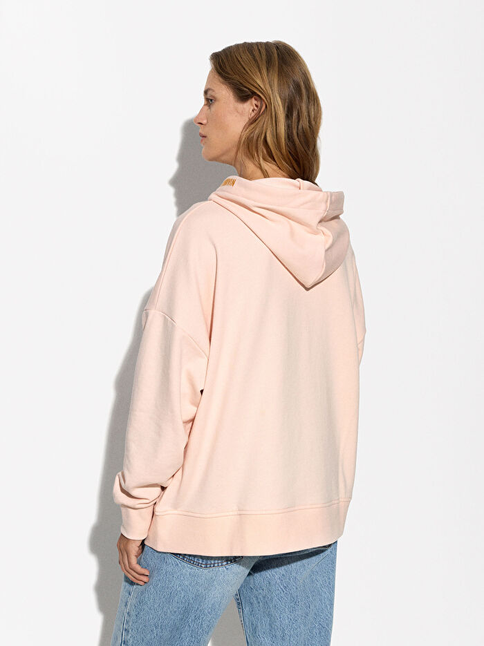 Nakış Detaylı Kapüşonlu Örme Sweatshirt