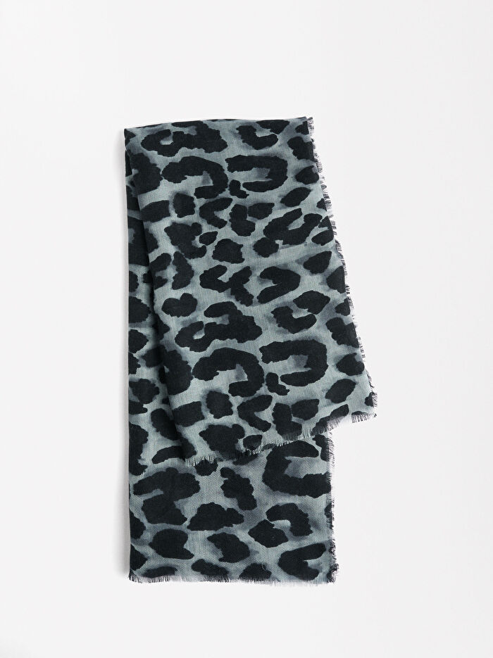 Leopar Desenli Şal