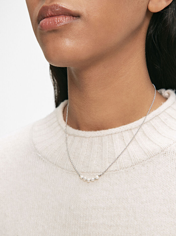 Suni İncili Gümüş Kaplama Kolye