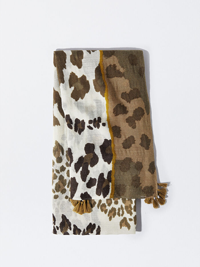 Leopar Desenli Şal