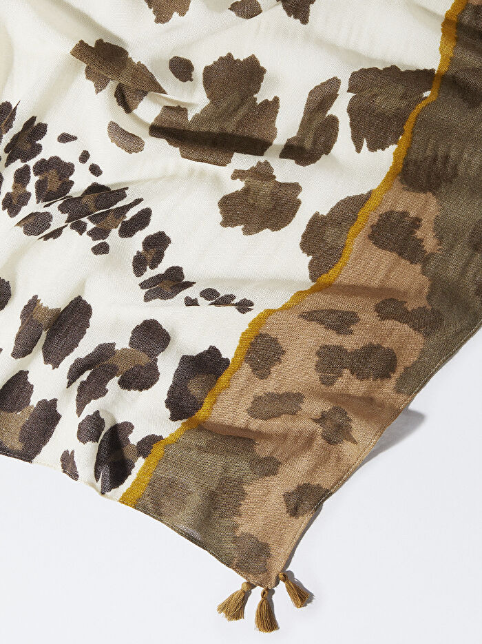 Leopar Desenli Şal