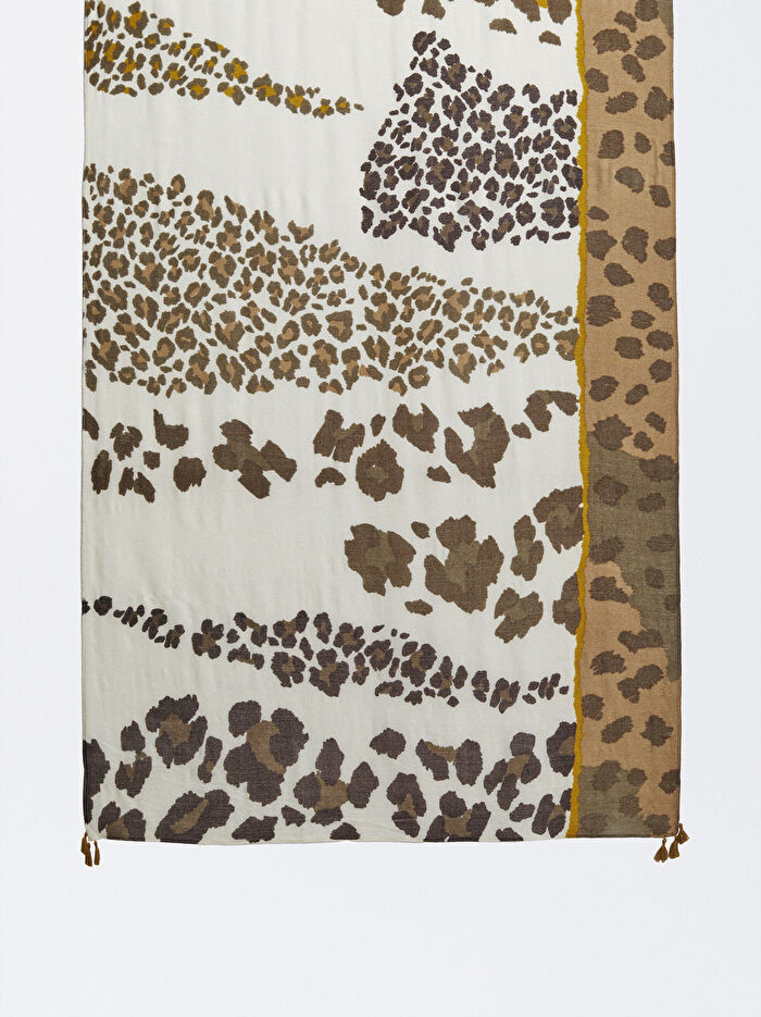 Leopar Desenli Şal