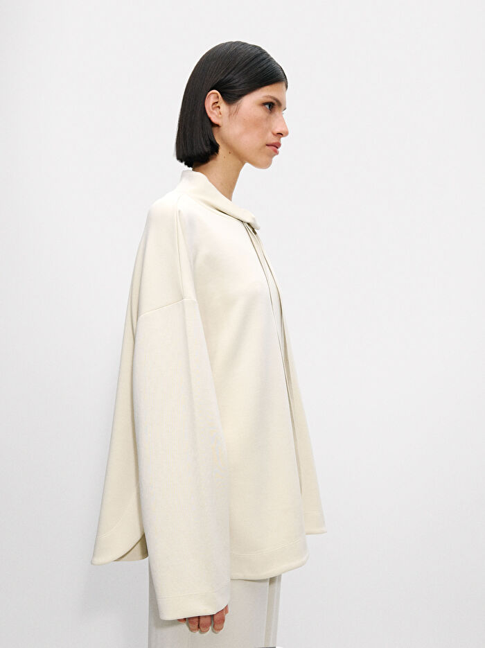 Yüksek Yaka Modal Kumaş Sweatshirt